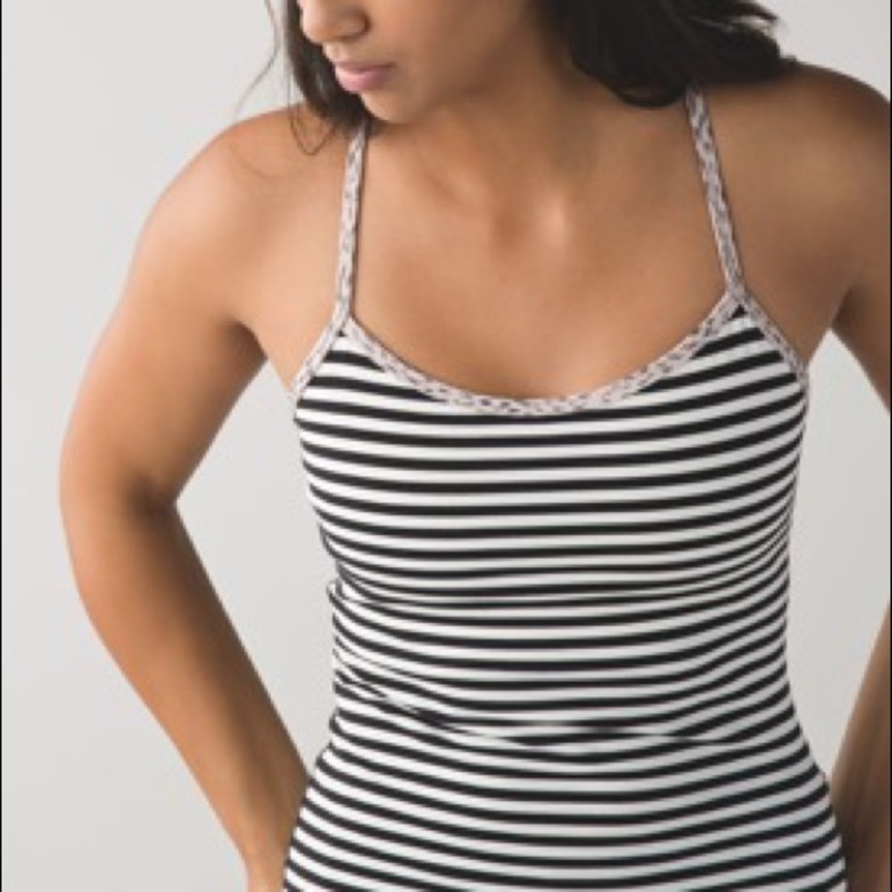 Lululemon Power Y Tank Striped with Dotted Straps